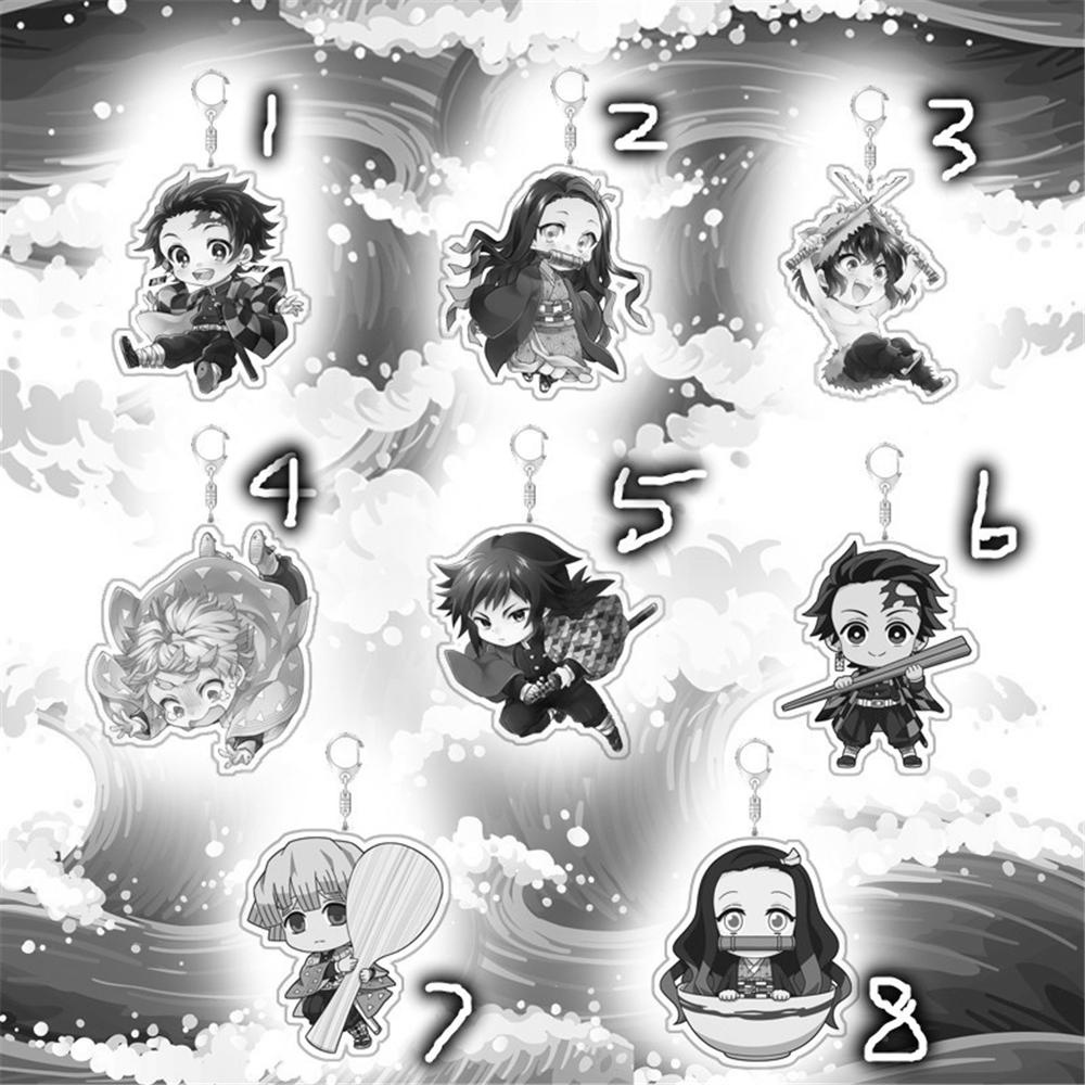 Móc Khóa Xe Hơi Bằng Acrylic Hình Hoạt Hình Demon Slayer WMES15H