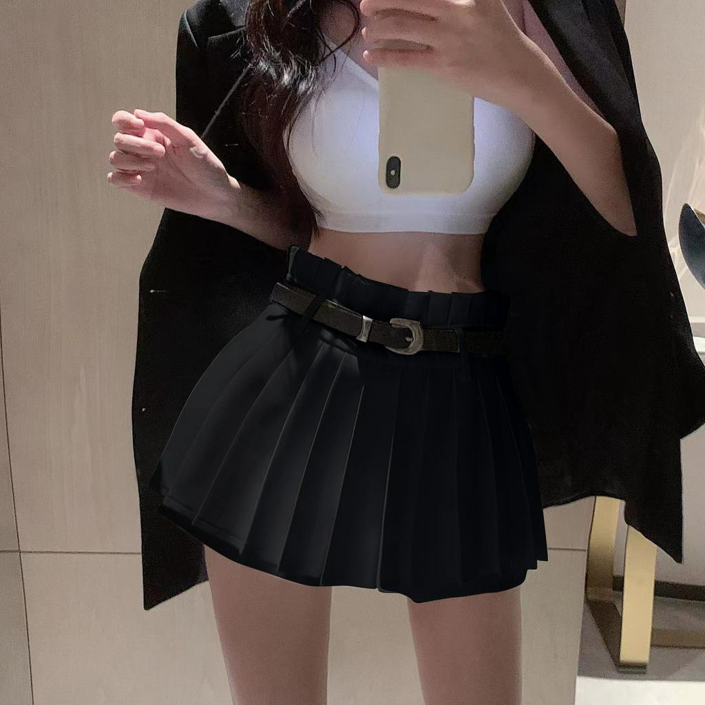 Cocory vn Chân Váy Chữ A Xếp Ly Màu Trắng Thời Trang Mùa Hè Quyến Rũ Cho Nữ