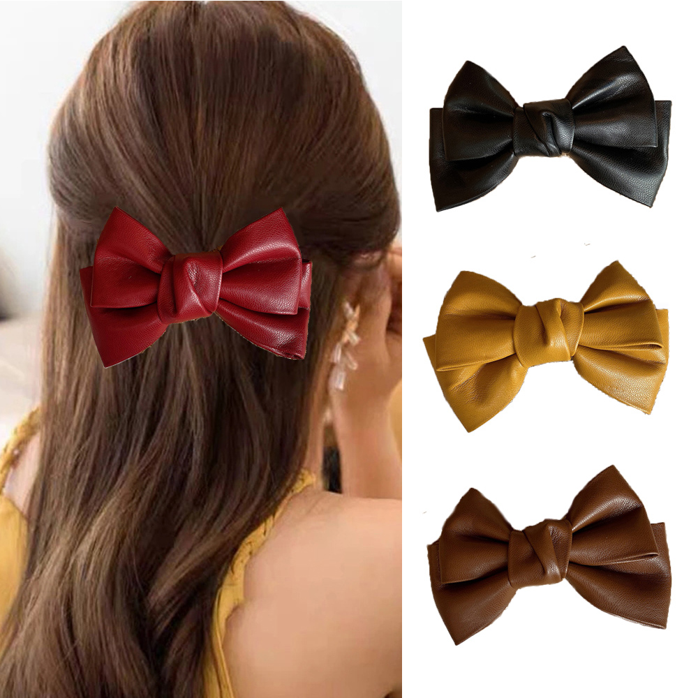 Kẹp Tóc Da Pu Nhiều Màu Thời Trang Cho Nữ