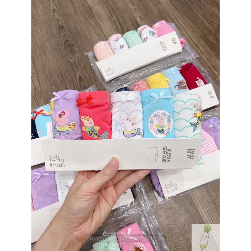 Set Quần chip đùi bé gái, quần lót bé gái, chất cotton họa tiết dễ thương SCH01