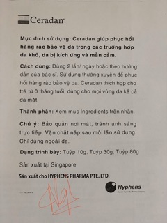 Kem dưỡng ẩm Ceradan Cream 30g