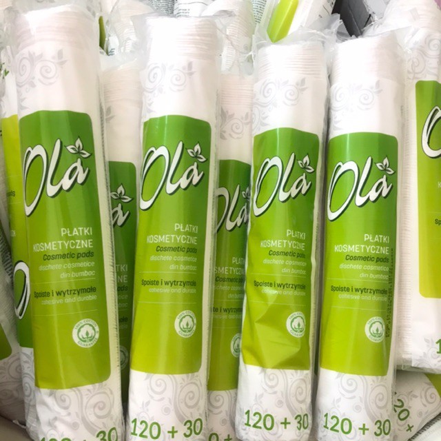 Bông tẩy trang OLA Cotton Pads Ba Lan 120+30 miếng (150 miếng) | BigBuy360 - bigbuy360.vn