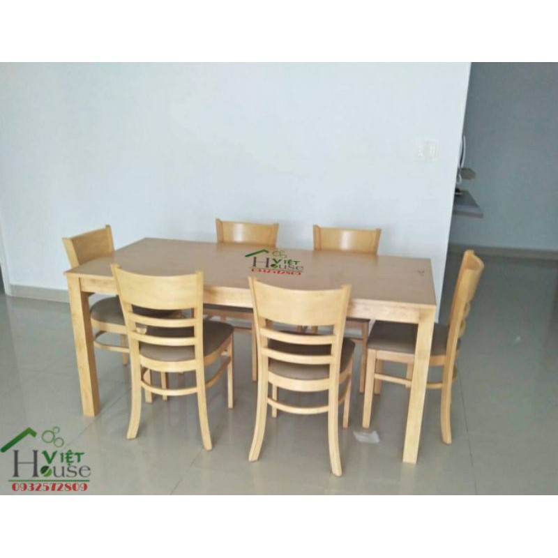 Bộ Bàn ăn 6 ghế trắng đen giá rẻ