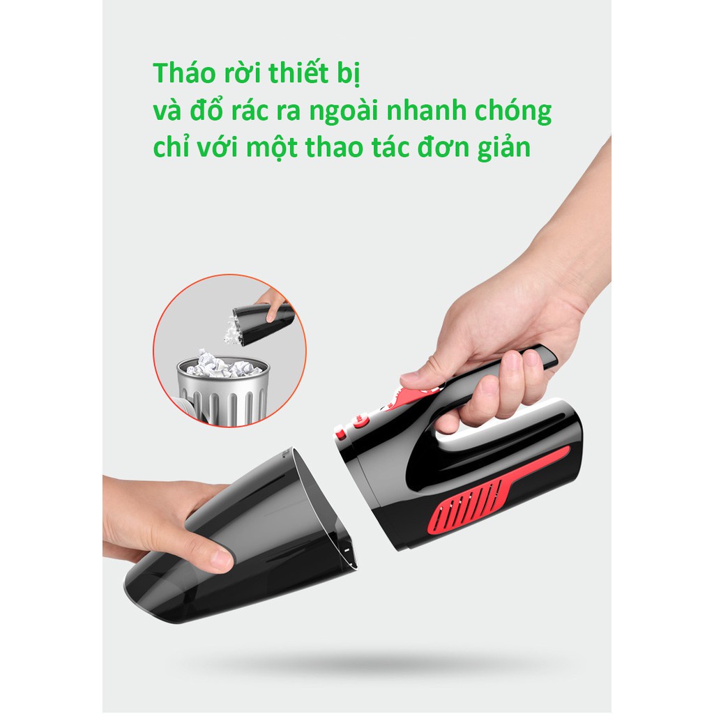 Máy Hút Bụi Cầm Tay - Máy Hút Bụi Ô tô - Máy Hút Bụi Mini Không Dây, Có Dây Hút Cực Mạnh 120W Cho Ô Tô, Gia Đình -DUHALI