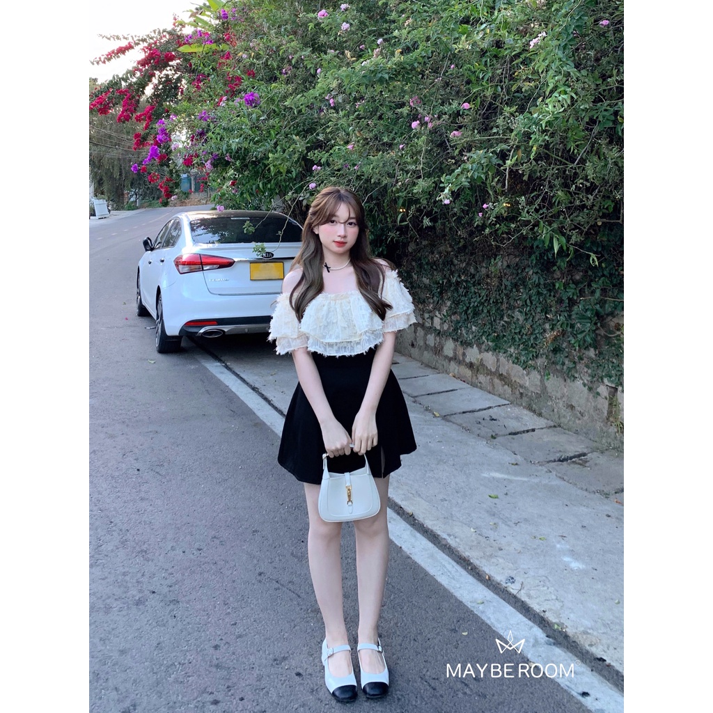 Váy suông xoè xẻ trễ vai Angela Mayberoom