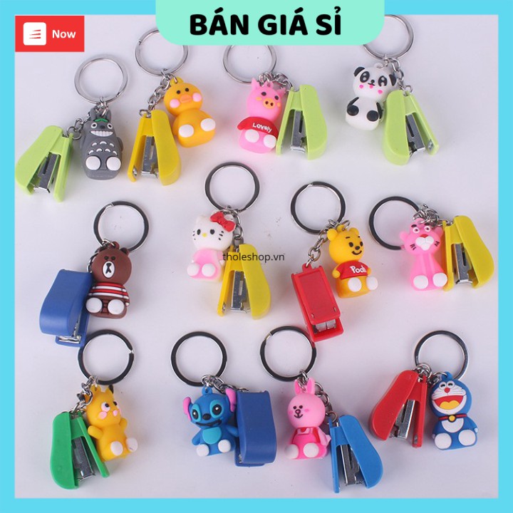 Đồ bấm giấy mini ️ GIÁ VỐNMóc khóa bấm ghim kèm gấu, thiết kế nhỏ gọn, đẹp, tiện dụng. 8436