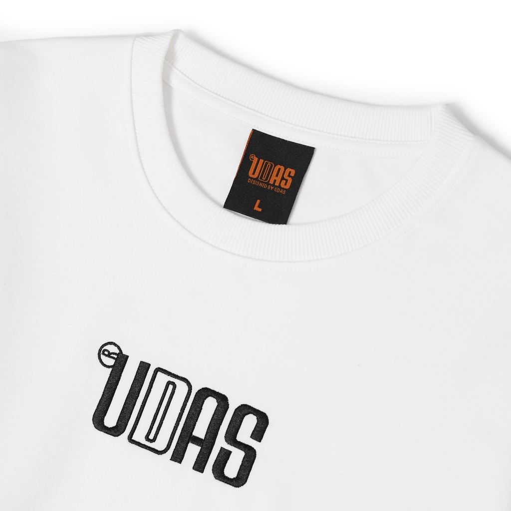 Áo Sweater UDAS form rộng unisex BASIC - Trắng
