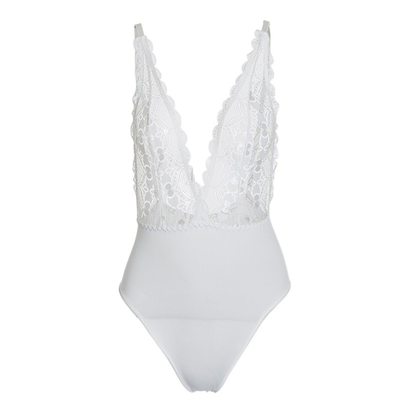 Bodysuit hai dây phối ren hoa gợi cảm dành cho nữ | BigBuy360 - bigbuy360.vn