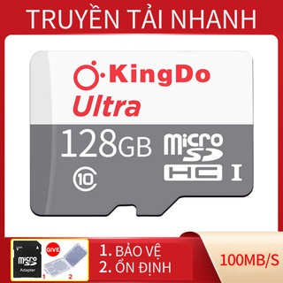 【Đầu đọc thẻ miễn phí】Kingdo 128GB Thẻ nhớ MicroSD Class 10 Tốc độ cao (màu xám)