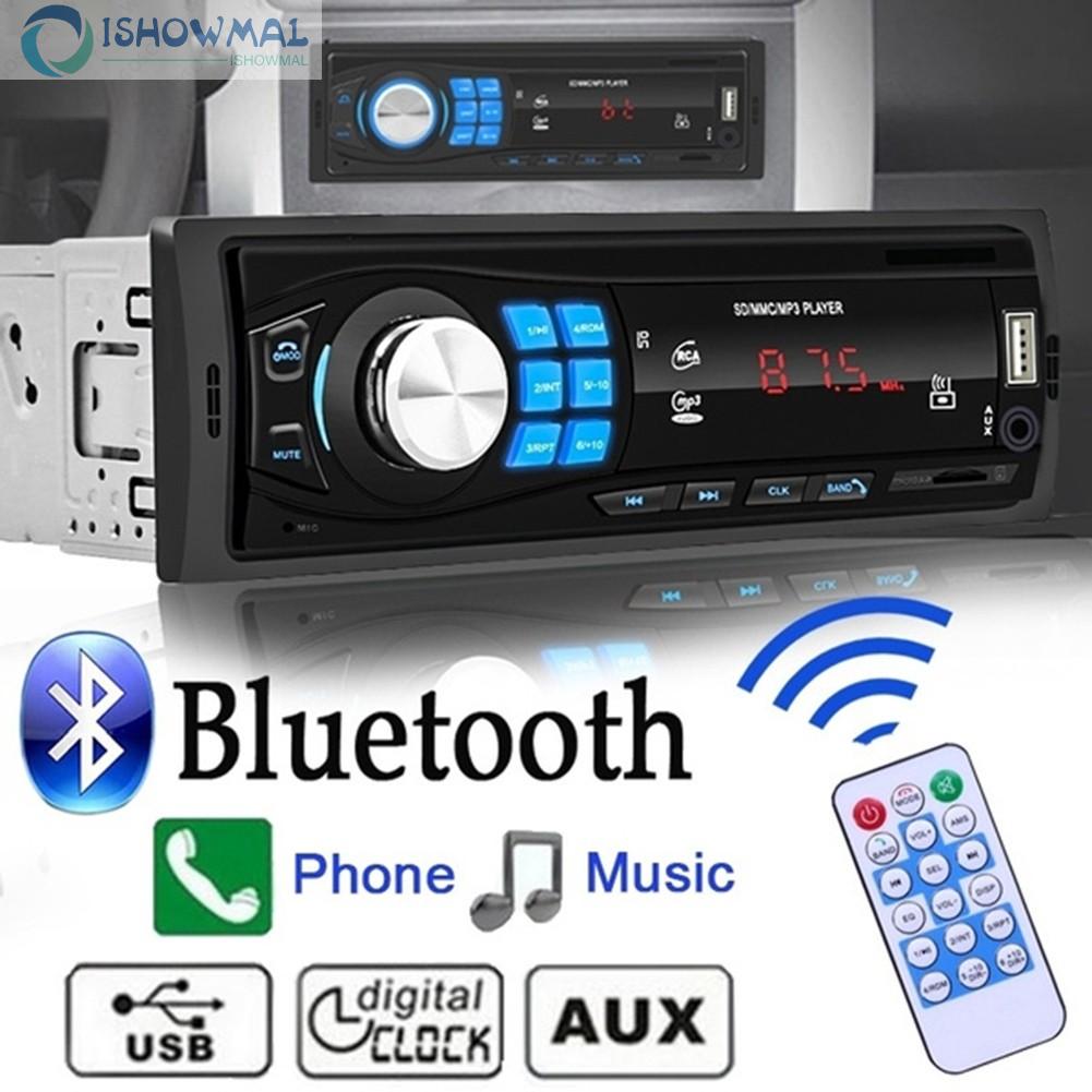 Máy Nghe Nhạc Mp3 Usb 1 Din 12v Aux Bluetooth Fm Cho Xe Hơi