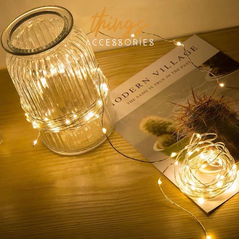 Đèn đom đóm dây đèn led trang trí fairy light treo ảnh postcard bưu thiếp vintage aesthetic decor phòng bàn học
