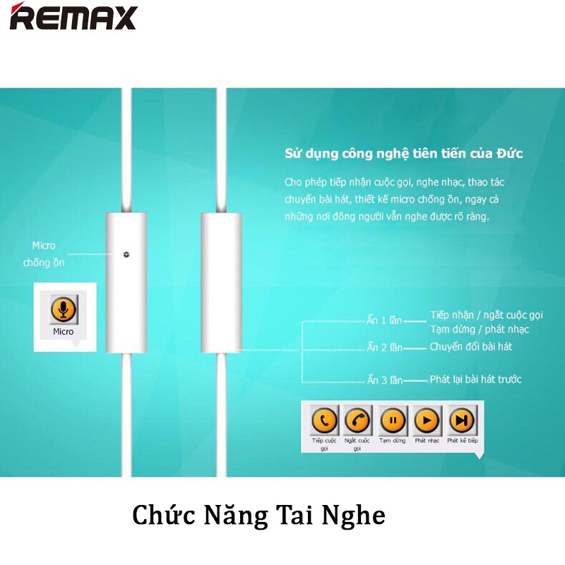 TAI NGHE NHÉT TAI REMAX RM 501 CÓ MIC CÓ DÂY CHÂN CẮM 3.5