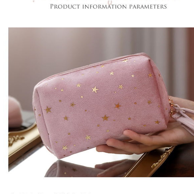 Túi Đựng Son Môi/Mỹ Phẩm Bằng Nhung Nỉ Đơn Giản Tiện Lợi