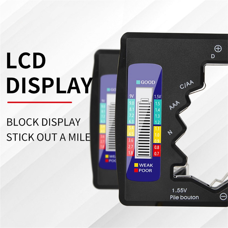 Máy Kiểm Tra Dung Lượng Pin Có Màn Hình LCD Hiển Thị Cho Pin 9V D D N AA AAA 9V