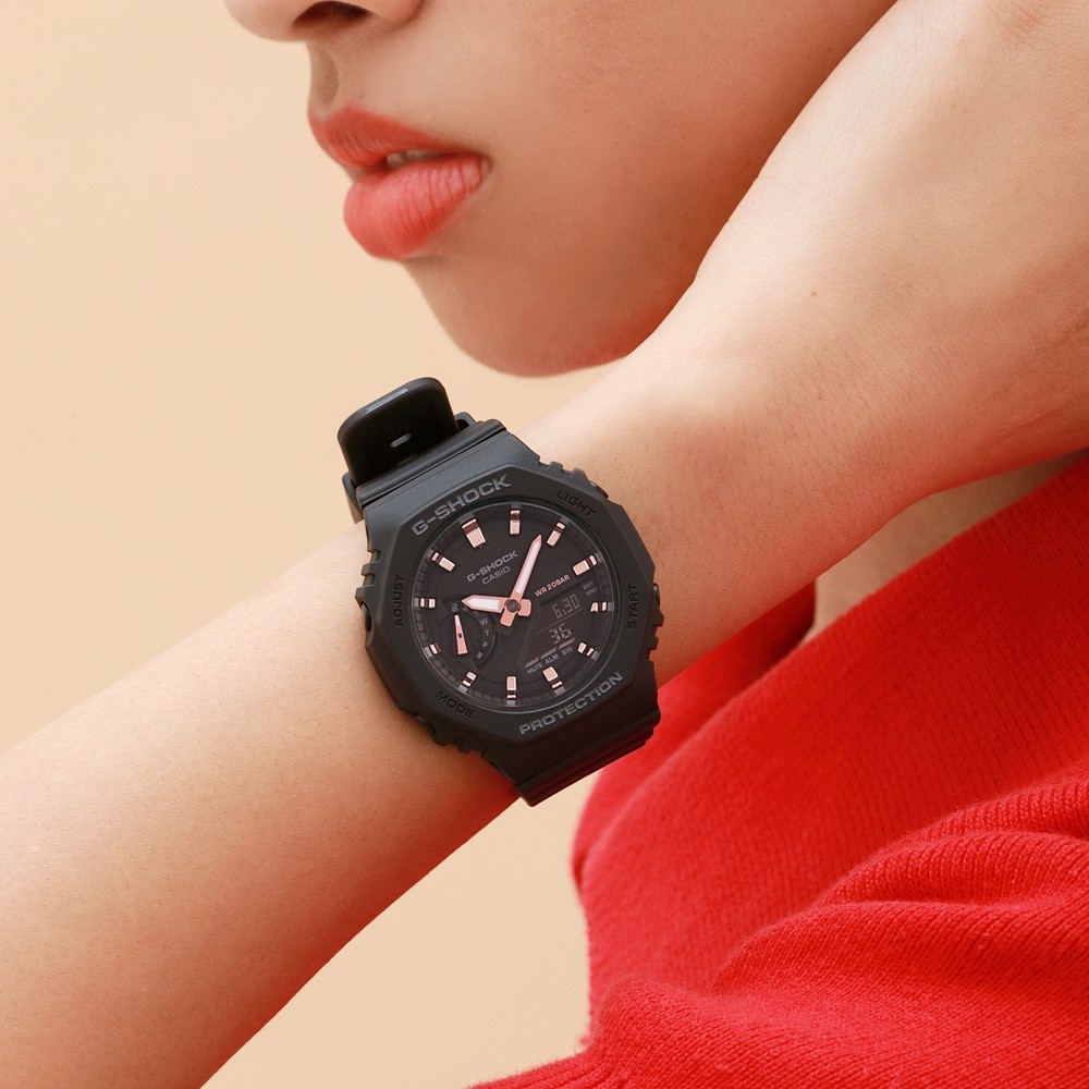 Đồng hồ nữ dây nhựa Casio G-Shock GMA-S2100-1ADR chính hãng | GMA-S2100-1A size nhỏ