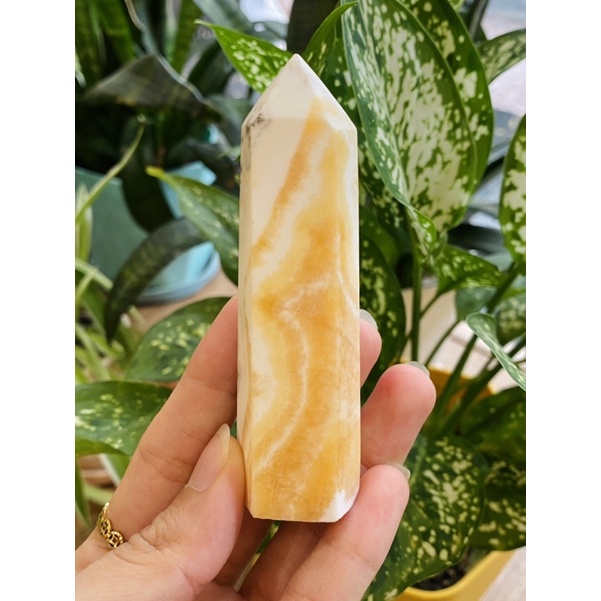 Trụ đá Dendritic Honey Calcite
