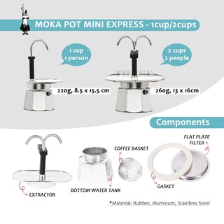 Máy Pha Cà Phê Mini Bialetti Mika Pot - 1 Cup, 2 Cup
