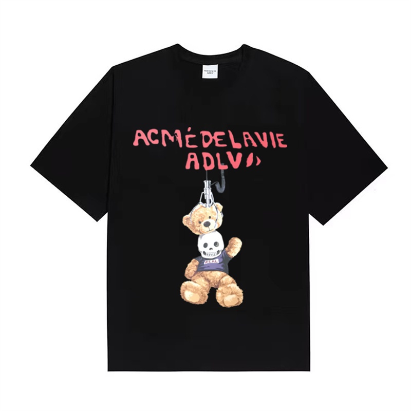 Áo Thun Cotton Tay Ngắn Dáng Rộng In Hình Chú Gấu May Mắn Thời Trang Cho Cặp Đôi