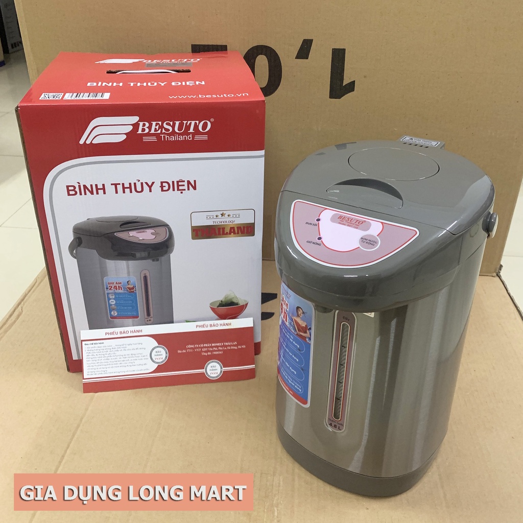 Bình Thủy Điện Phích Điện BESUTO 4.8L BST-129, Công xuất 750W Đun Sôi Nước Nhanh Hàng Chính Hãng Bảo Hành 12 Tháng