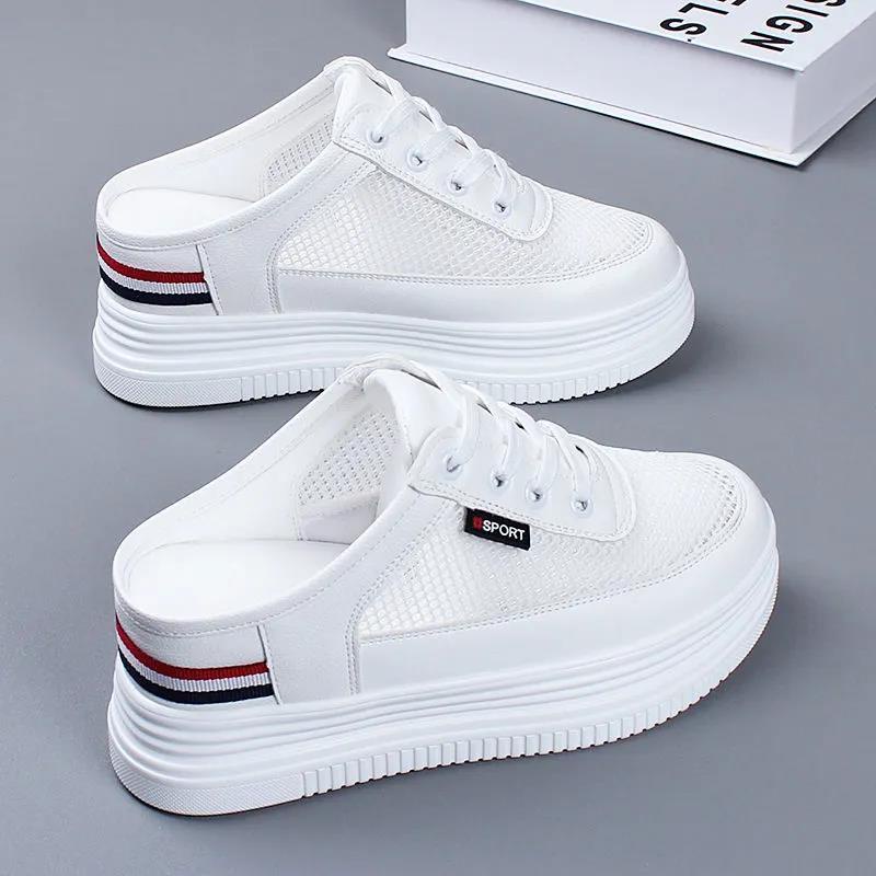 Dép Đen Đế Dày 6cm Đục Lỗ Thoáng Khí Thời Trang Mùa Hè 2022 Cho Nữ