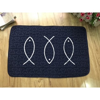 Thảm chùi chân xuất Hàn Quốc - thảm 3 con cá