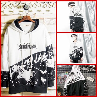 Áo khoác hoodie phối màu xéo skicen