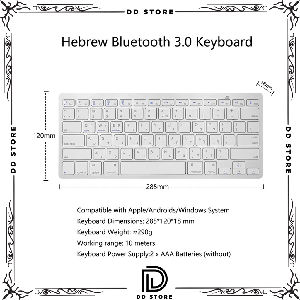 Bàn Phím Mini Bluetooth Không Dây KBM 102 Dùng Cho PC Laptop Macbook Ipad Tivi - Hàng chính hãng