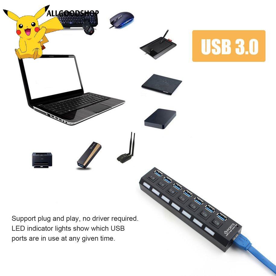 BỘ CHIA 7 CỔNG USB HUB 3.0 CÓ CÔNG TẮC-USB Expansion Splitter