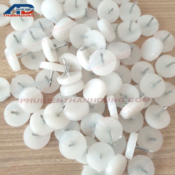 Đinh Nhựa Đầu Bằng Màu Trắng 18x5mm, màu đen 18*5mm