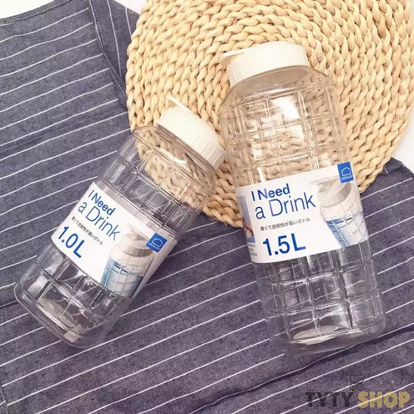 Bình đựng nước nhựa Lock&Lock Chess Water Bottle 1.0L/1.5L Nắp màu trắng xanh HAP812