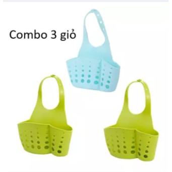 Combo 3 Giỏ đựng giẻ / xà bông rửa bát có quai treo