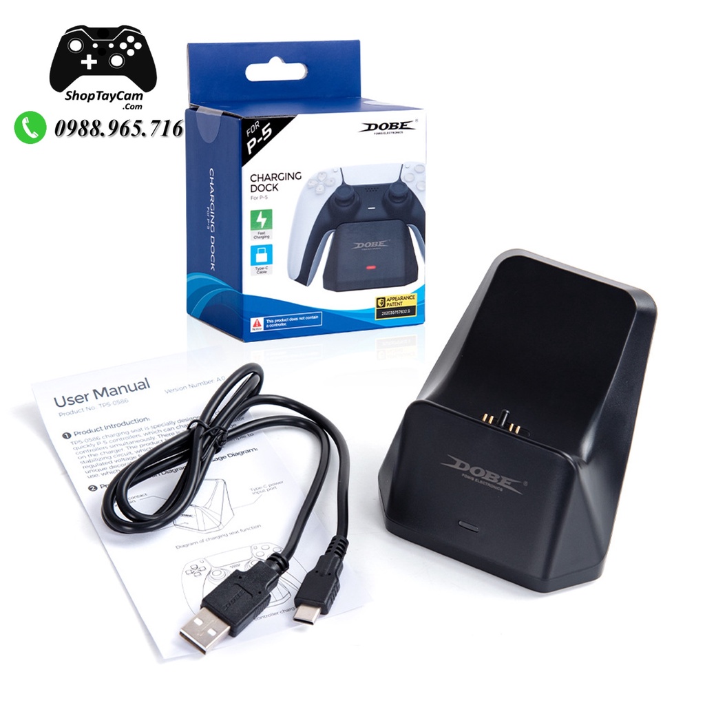 Dock Sạc Tay Cầm PS5 Sony DualSense 5, Đế Sạc Tay Cầm PS5 Chính Hãng DOBE | Dock Sạc Đơn Và Sạc Đôi Tay Cầm PS5 DOBE