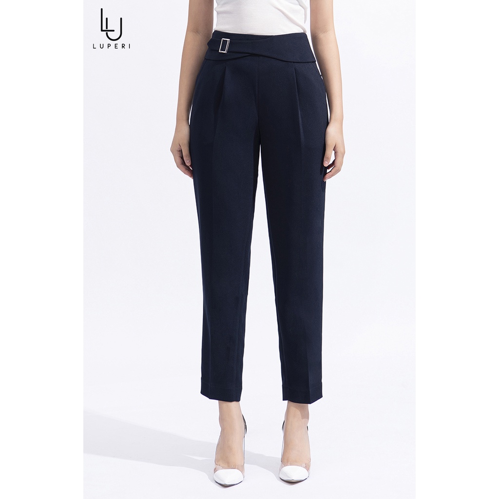 Quần Baggy Nữ Công Sở Lưng Cạp Cao LUPERI LFQD2112 Chất Tuyết Mưa Cao Cấp Không Nhăn Không Xù