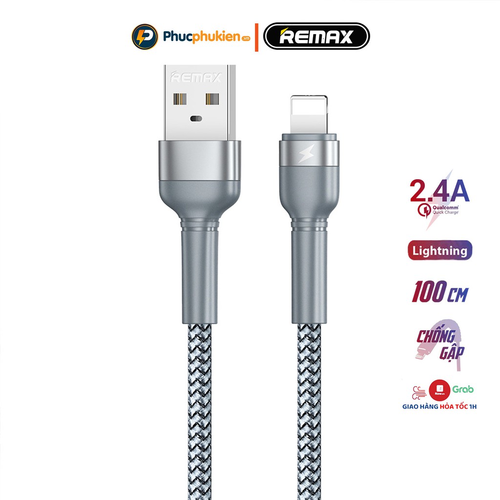 Cáp sạc Remax 124i hỗ trợ sạc nhanh 12w cho IP5s đến 13 pro max Phúc Phụ Kiện