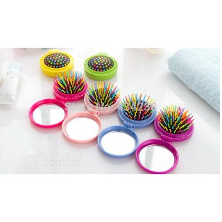 Gương Mini Kèm Lược Chải Tóc Gỡ Rối