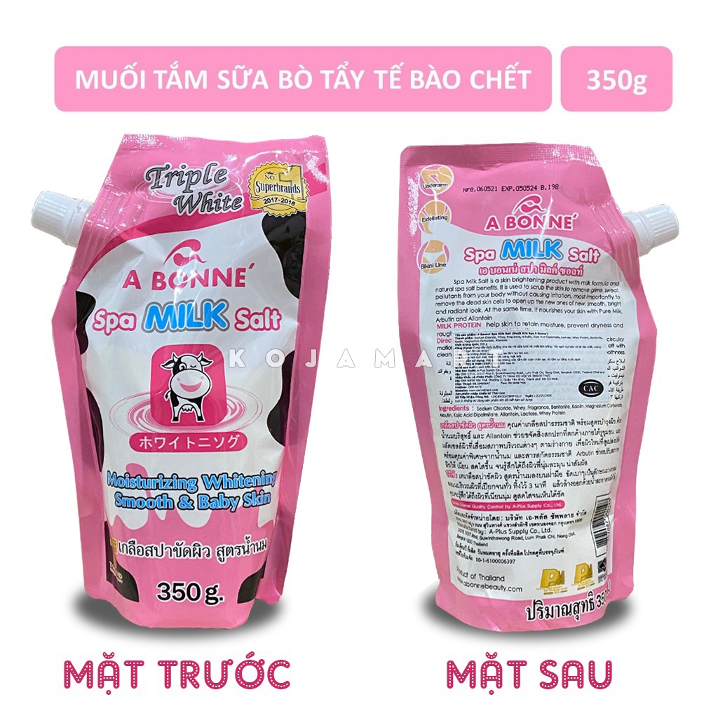 Muối Tắm Sữa Bò Muối Tắm Tẩy Tế Bào Chết A Bonne Spa Milk Salt Thái Lan 350gr