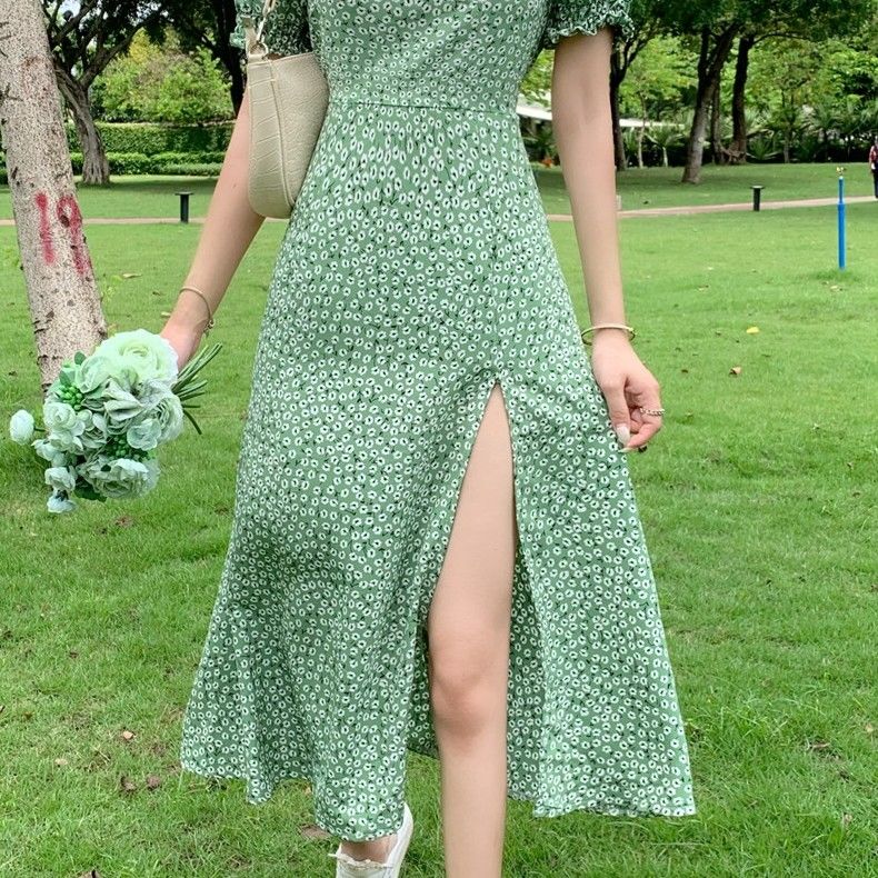 Đầm hoa tay phồng thời trang thanh lịch cho nữ