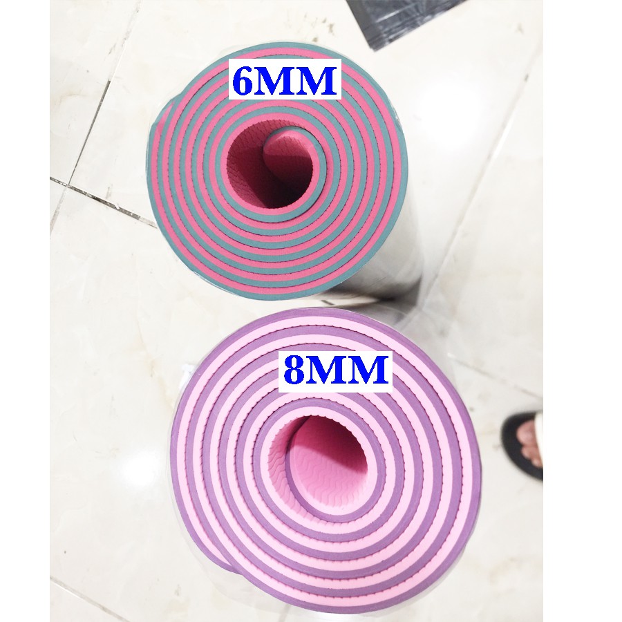 [FREESHIP❤️] THẢM TẬP YOGA TPE CAO CẤP 2 LỚP 6MM , 8mm