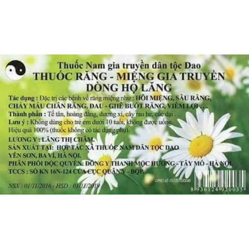 Thảo dược trị sâu răng[FREESHIP]thanh mộc hương