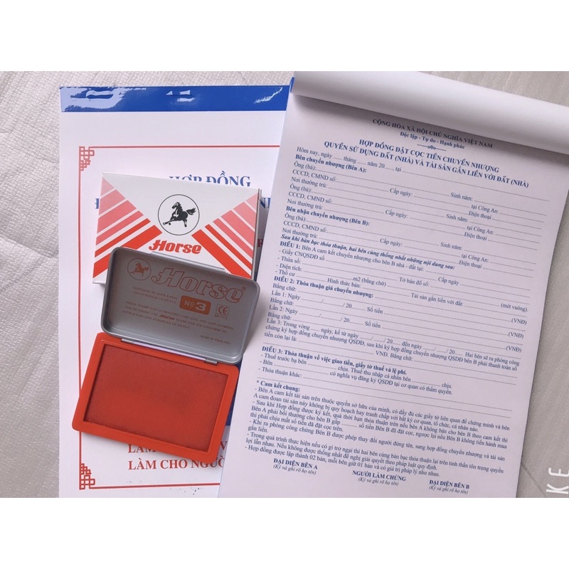 Combo sổ cọc nhà đất 3 liên + lăn tay, 50 bộ hợp đồng mới nhất 2021