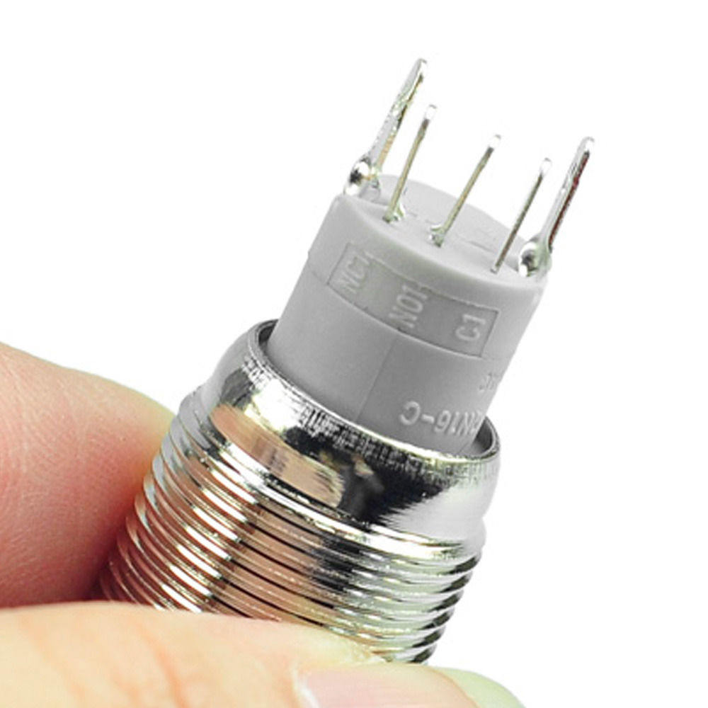 Công Tắc Bấm Khởi Động Bằng Nhôm Màu Đen 12v 16mm