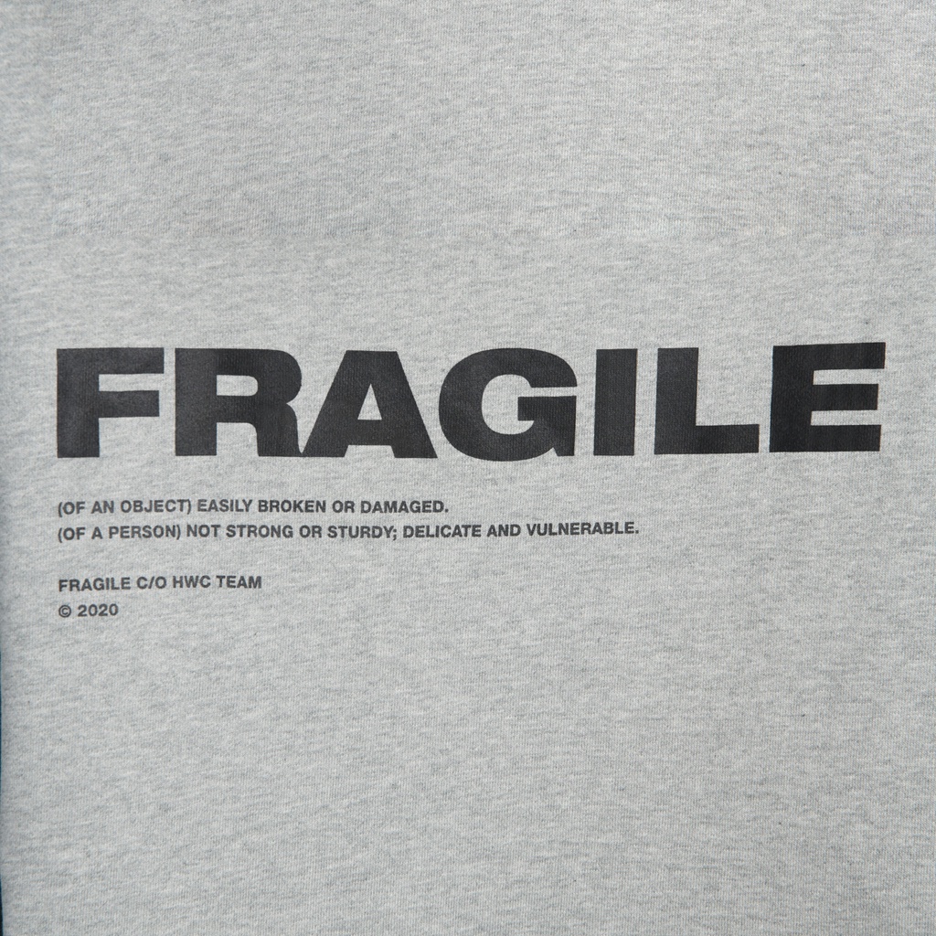 'Fragile' Heather Gray Hoodie