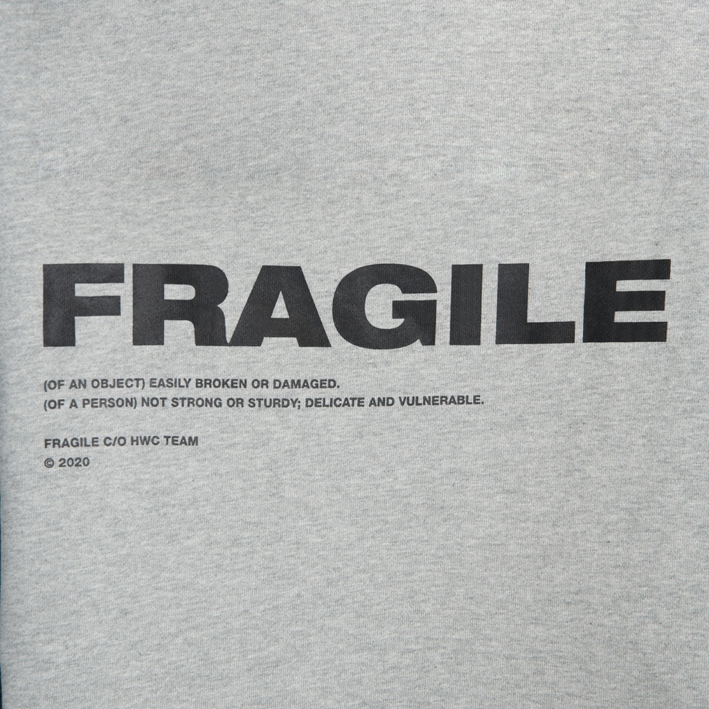 'Fragile' Heather Gray Hoodie