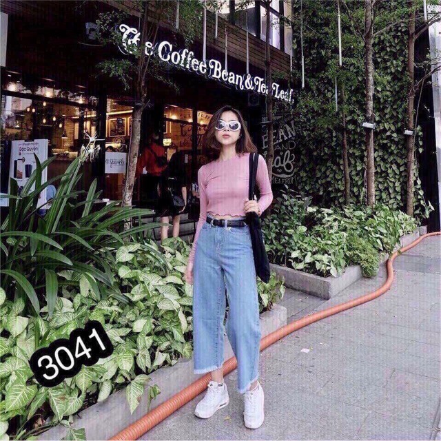 (ảnh thật+clip)Quần jeans loe ống rộng qb294