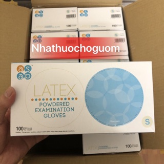 Găng tay cao su Latex trắng( Hộp 100 chiếc )
