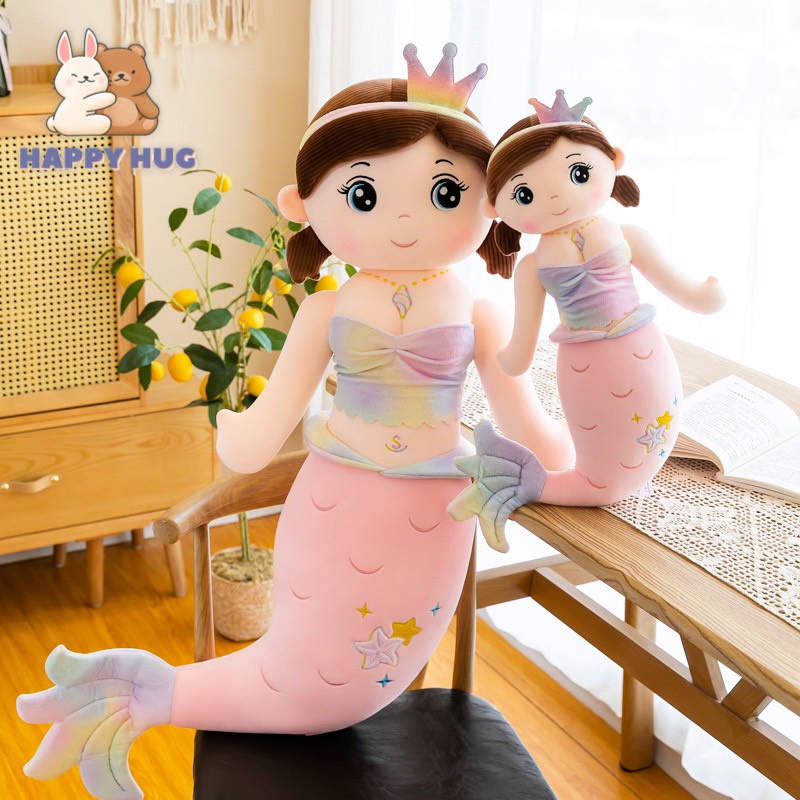Thú bông to, thú nhồi bông, gối ôm nàng tiên cá, đồ chơi gấu bông size 60/80/100/125cm cho bé - Happy Hug