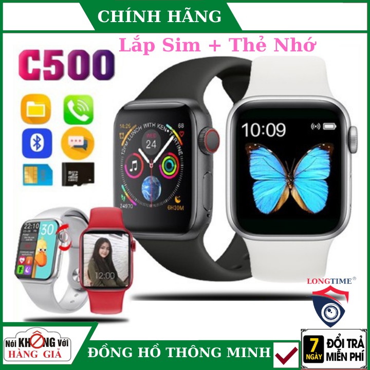 Đồng Hồ Thông Minh C500 - Lắp Sim nghe gọi, lắp thẻ nhớ nghe nhạc, Thay hình nền tùy ý , Tiếng việt 100%