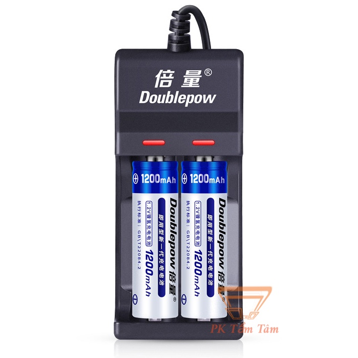 (COMBO HOT) Bộ Sạc Pin AA, AAA DP-UK22 Kèm 2 Pin AA 1200mAh Doublepow Dung Lượng Thực