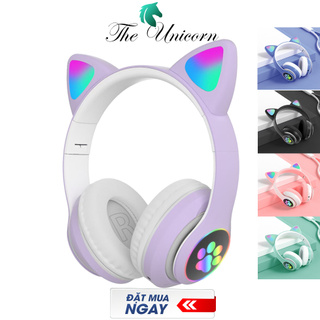 Tai Nghe Tai Mèo Bluetooth 5.0, Tai Nghe Cho Điện Thoại Và Máy Tính Kết Nối Không Dây và jack 3.5mm BH 1 năm