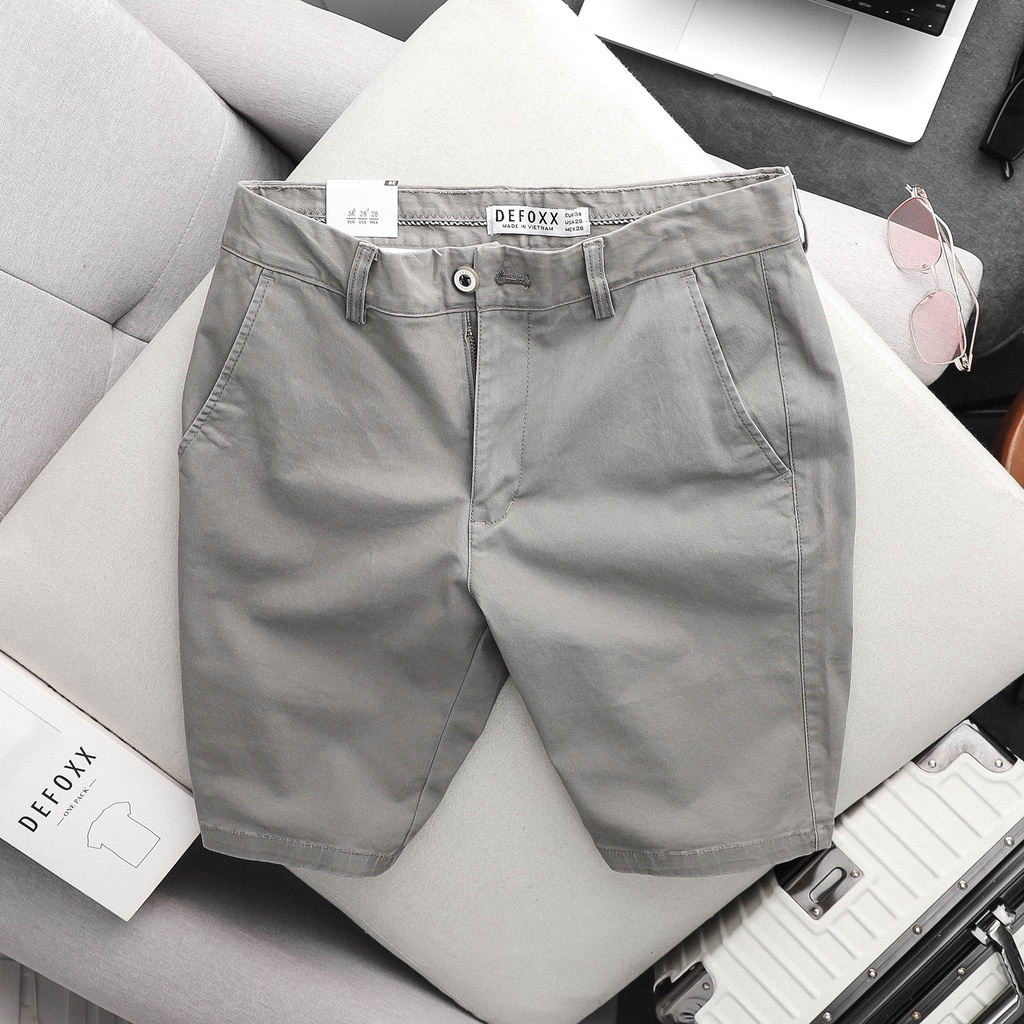 Quần short kaki nam DEFOXX màu xám 220408